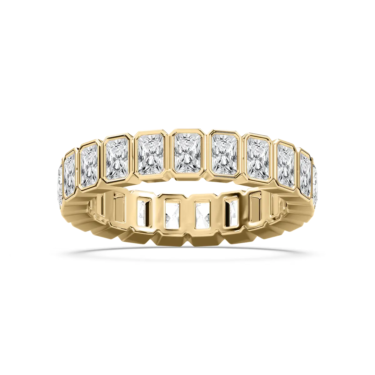 2.50 Radiant Diamond Chuffing Bazel Set Eternity Band 