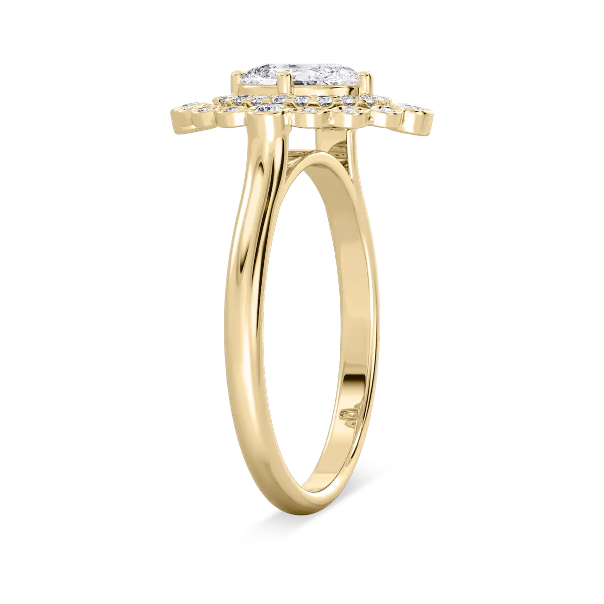 1 Carat Round And Oval Diamond Shining Halo Ring