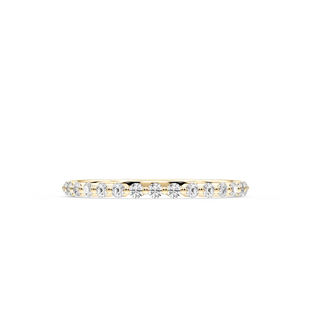 Round Shape Lab Grown Diamond Half Eternity Ring in Gold