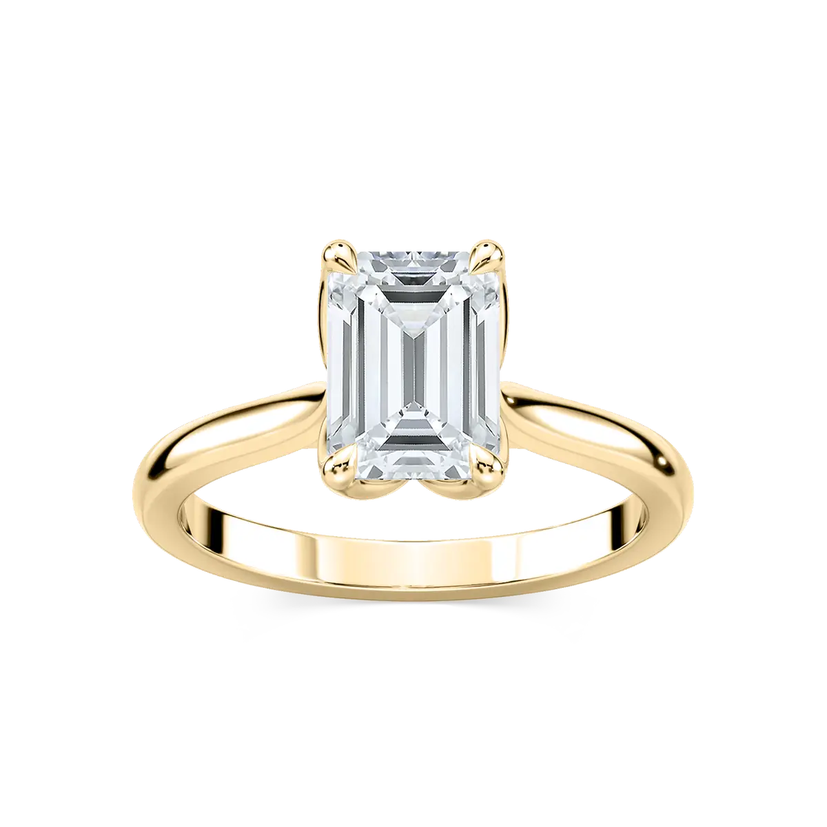 Classic Emerald Solitaire Lab Diamond Engagement Ring