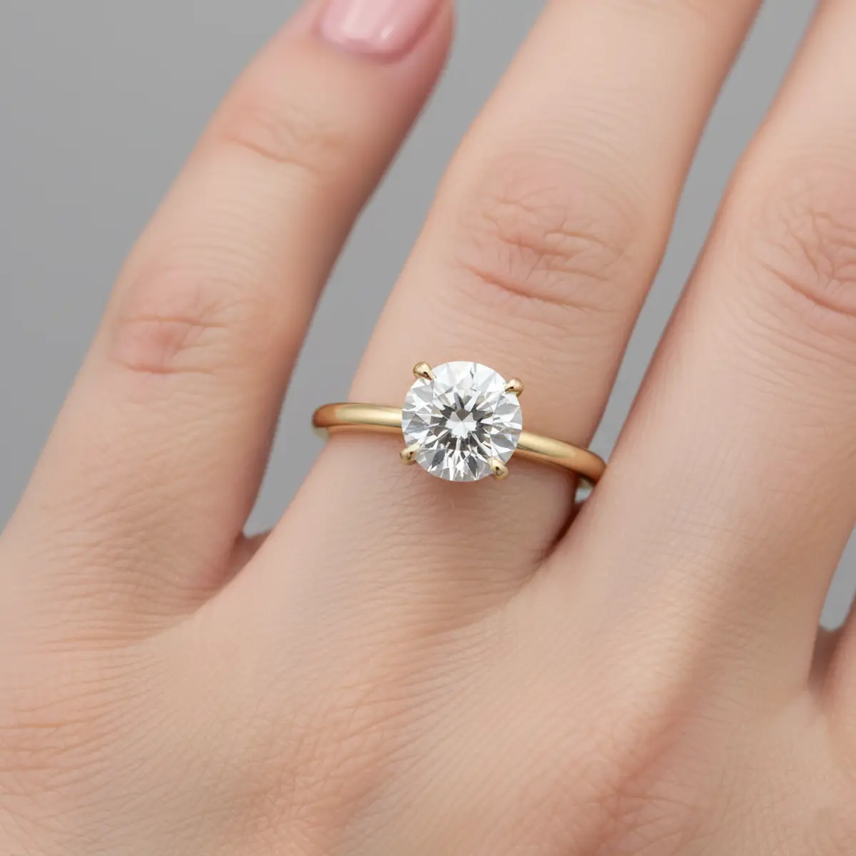 Round 2 Carat Lab Grown Diamond Solitaire Ring