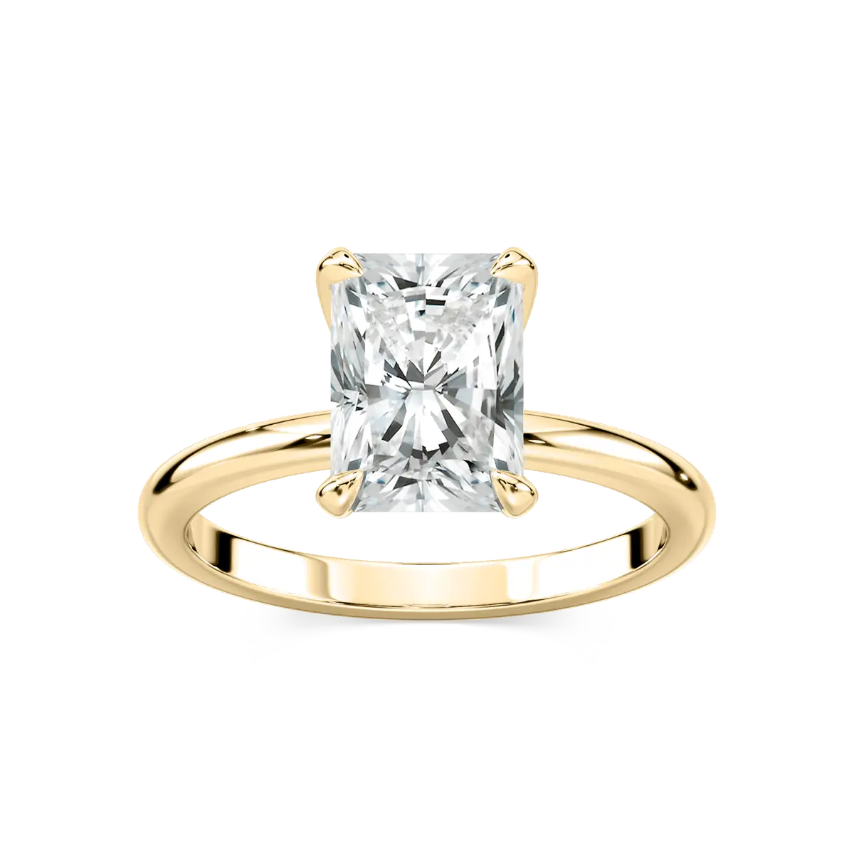 Radiant Shape White Gold Solitaire Diamond Engagement Ring