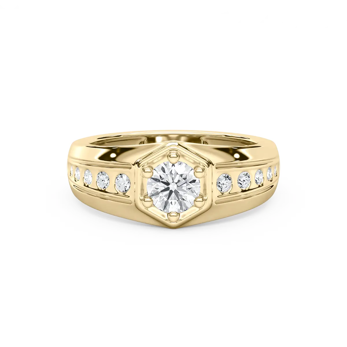 1 Carat Round Diamond Charnell Men Ring