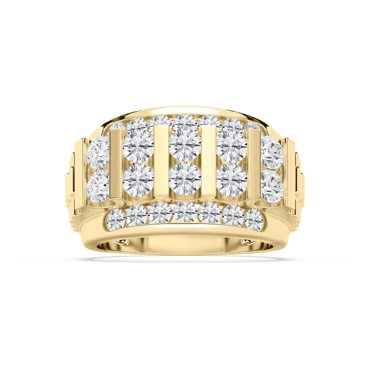 3 Carat Round Diamond Daveigh Men Ring