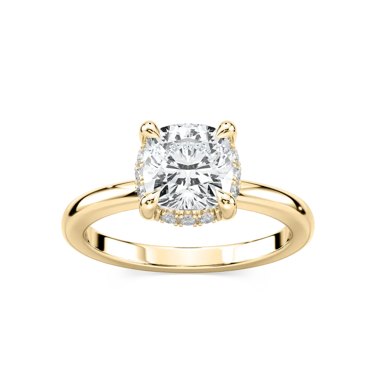 2 Carat Cushion Shaped Diamond Hidden Halo Ring