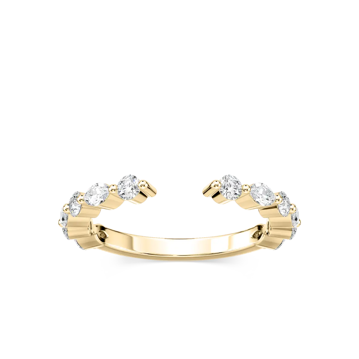 Modern Round Shape Diamond Wedding Band 