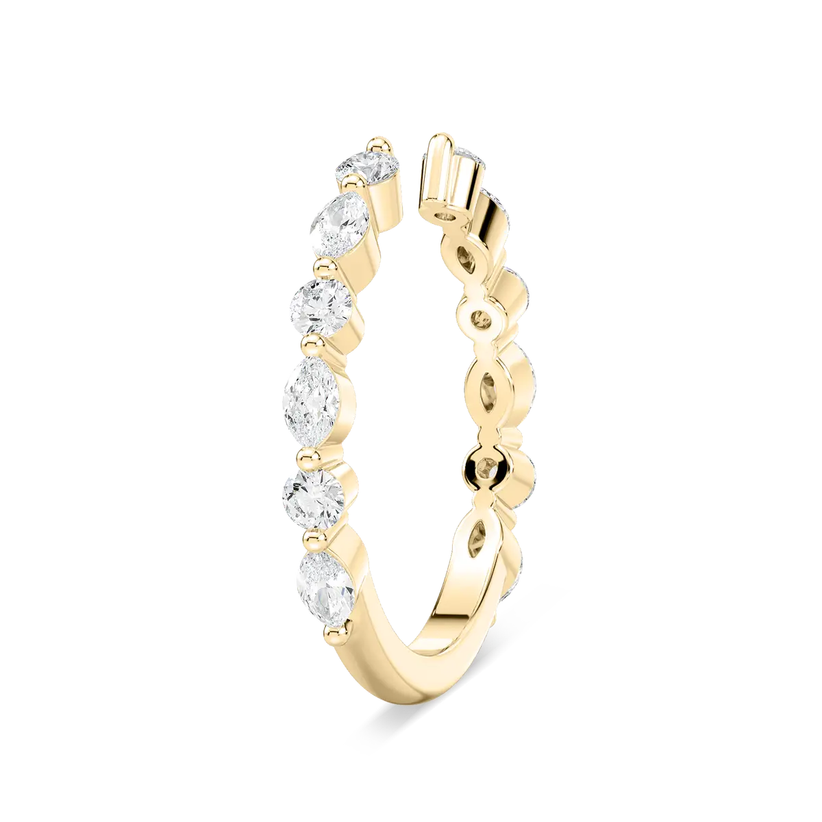 Modern Round Shape Diamond Wedding Band 