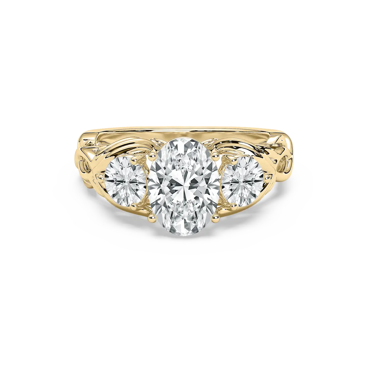 3 Carat Oval Diamond Divinity Three Stone Ring