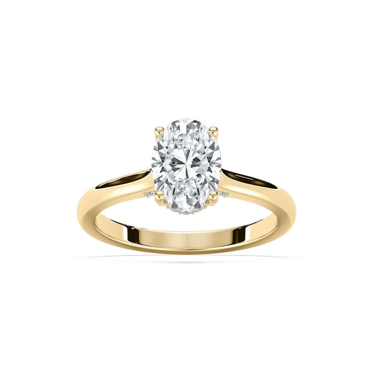 2 Carat Oval Diamond Hidden Halo Ring