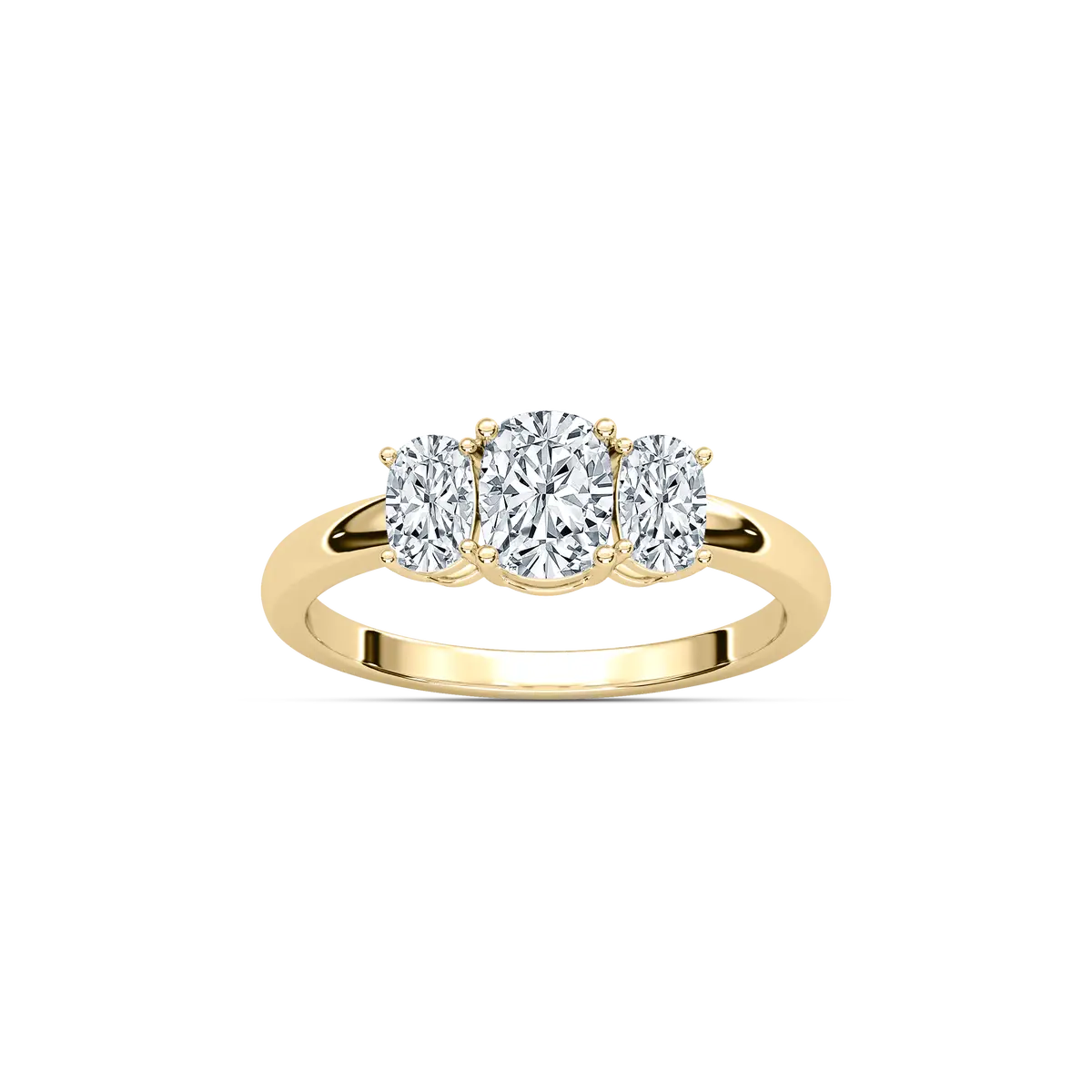 2 Carat Cushion Diamond Flavia Three Stone Ring