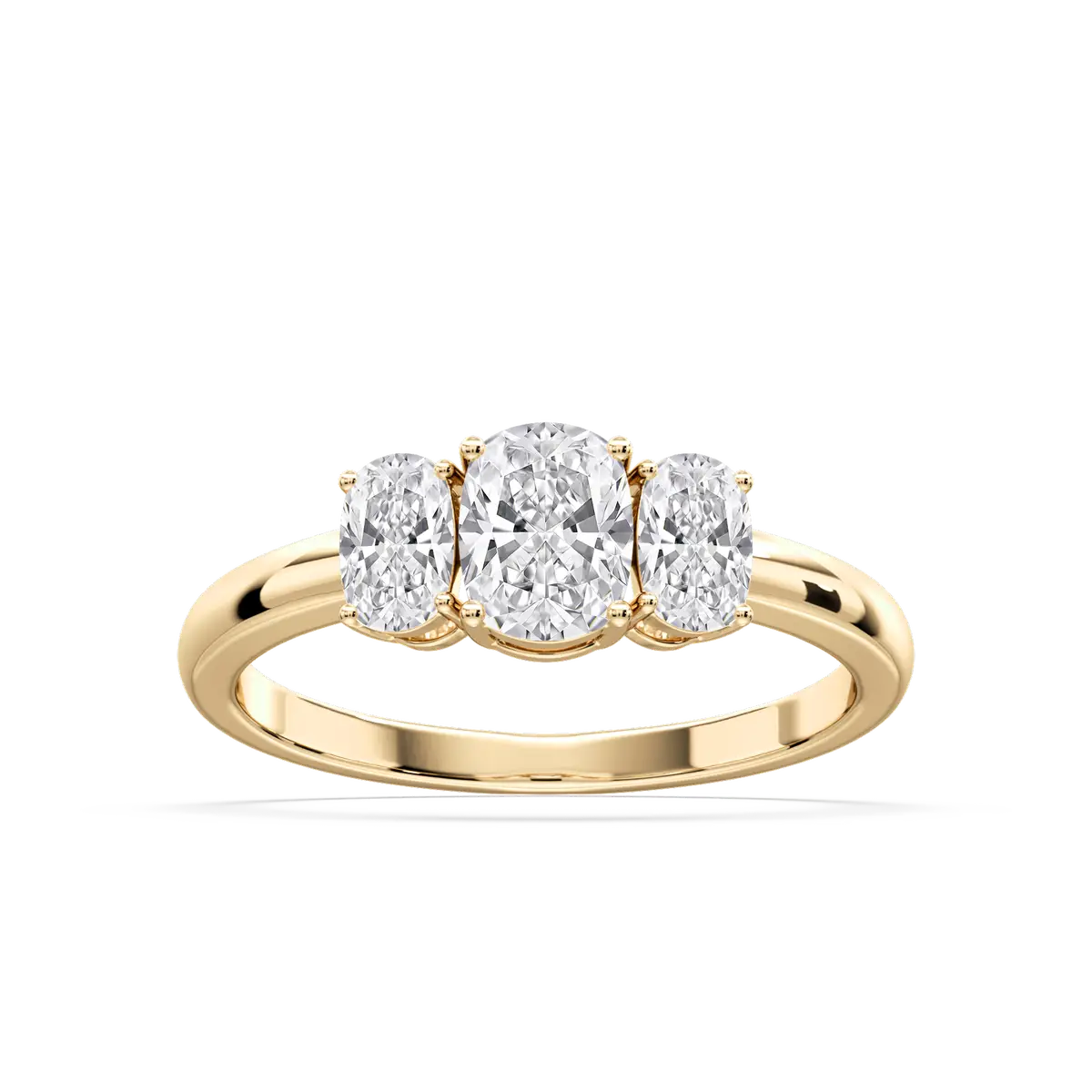 2 Carat Cushion Diamond Flavia Three Stone Ring