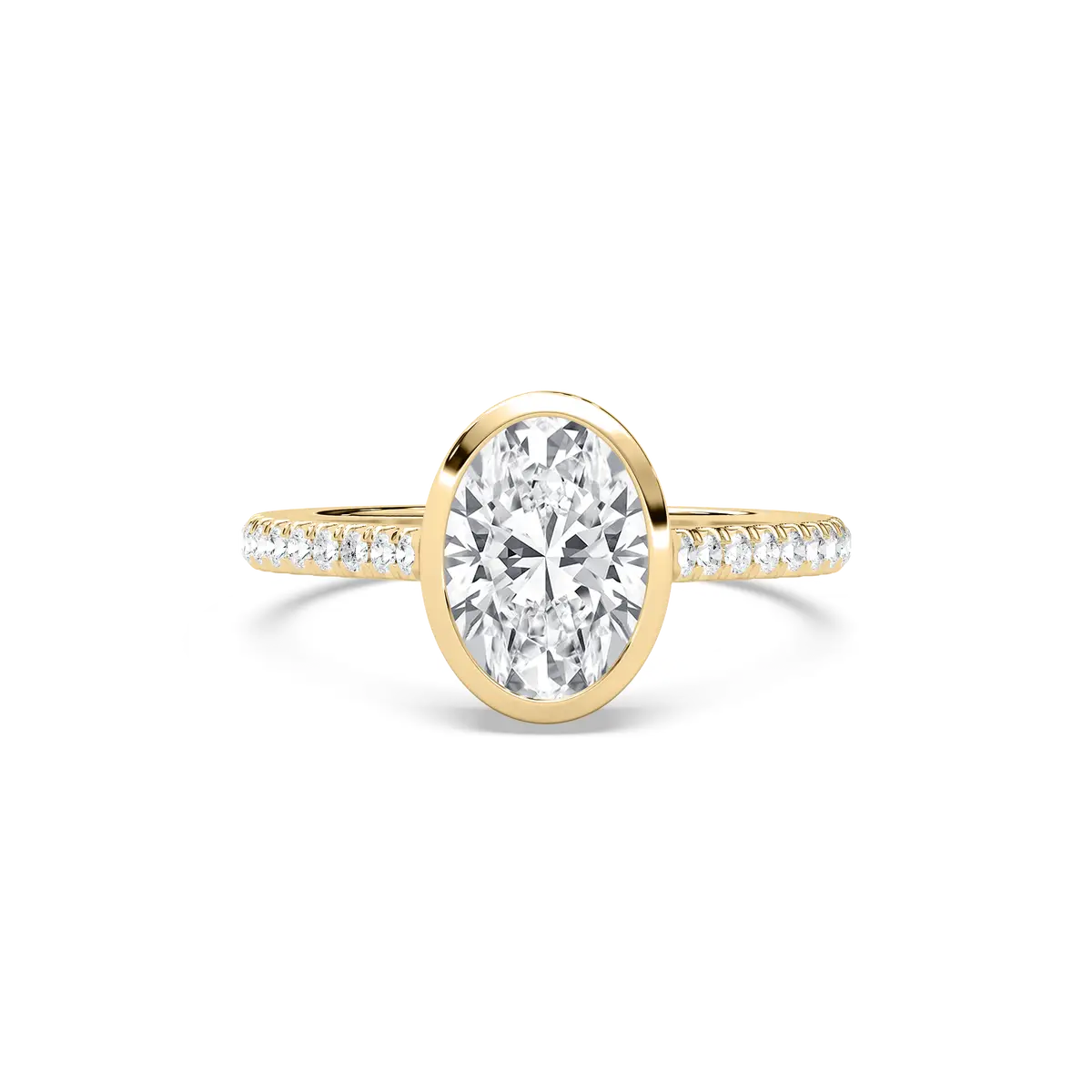Oval Diamond Sybille Side Stone Solitaire Ring