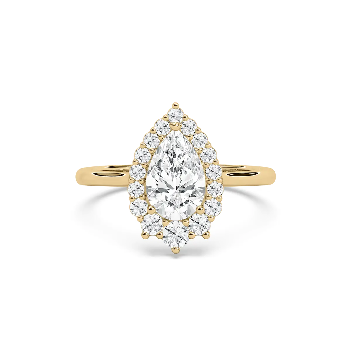 Classic Pear Lab Grown Diamond Halo Fashion Ring 