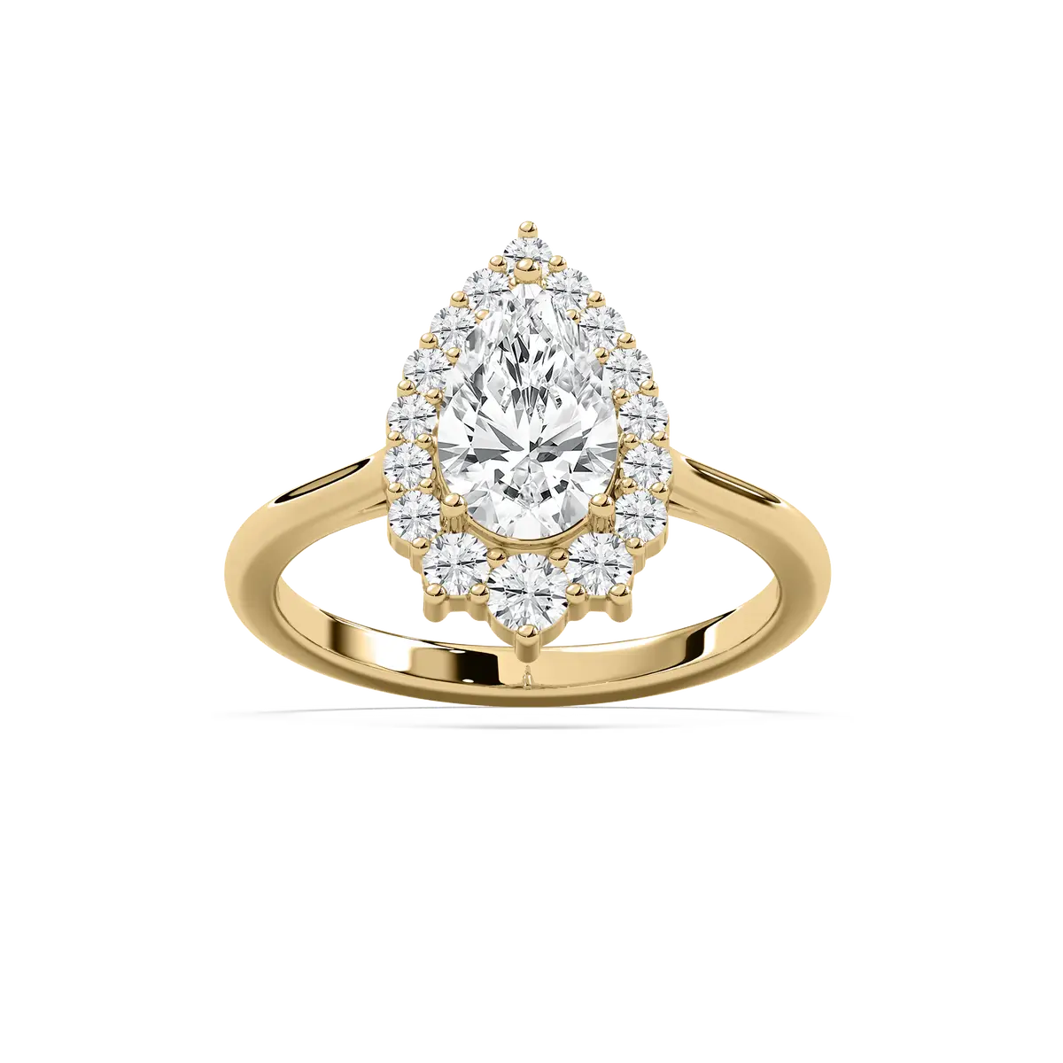 Classic Pear Lab Grown Diamond Halo Fashion Ring 