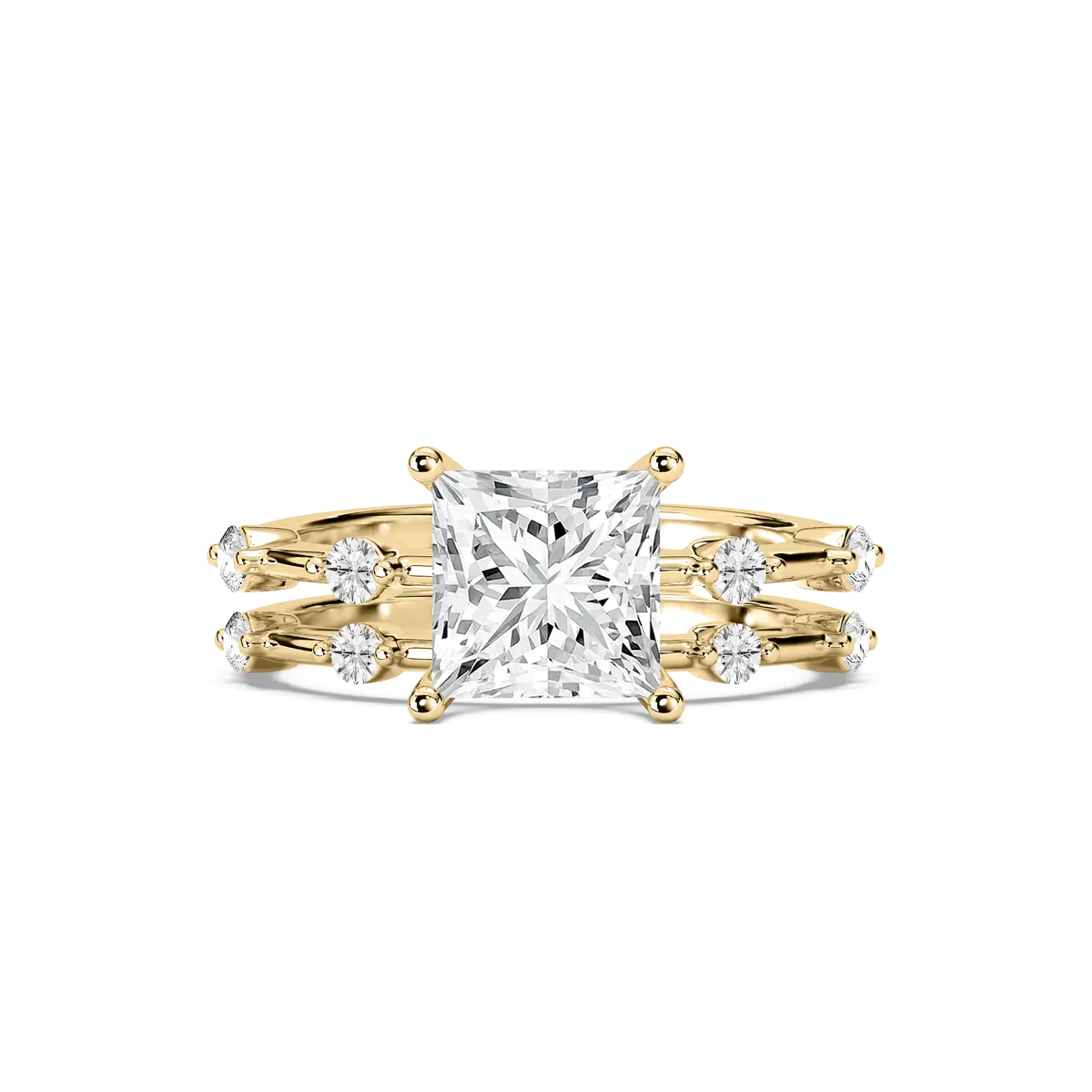 2.50 Carat Princess Shape Diamond Bridal Set Ring