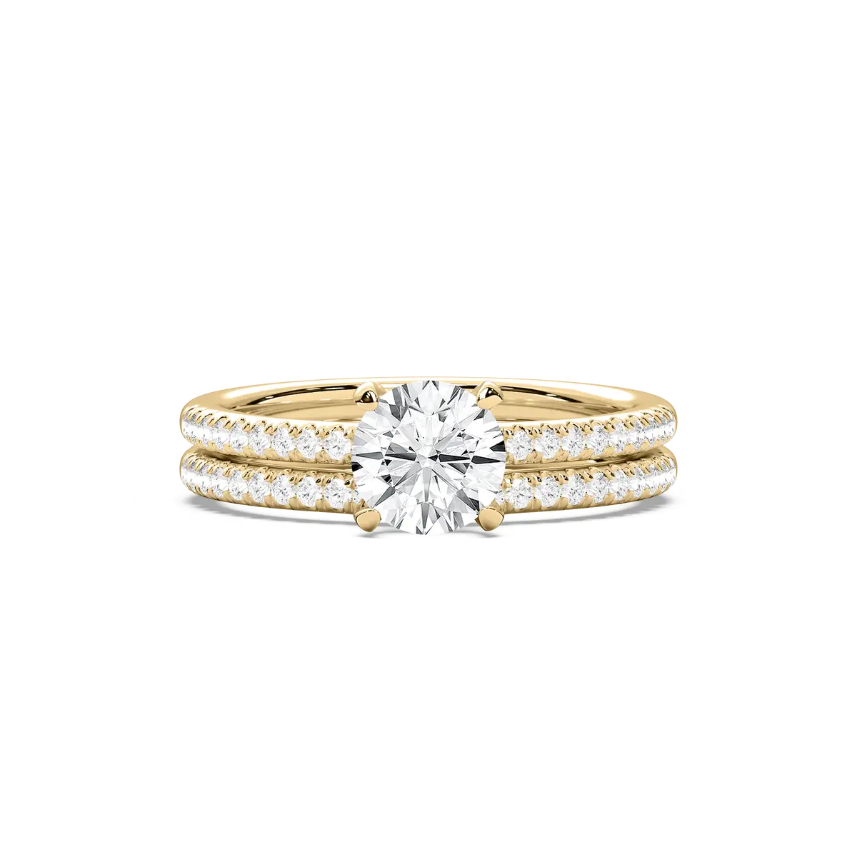 1 Carat Round Diamond Bridal Set Wedding Ring