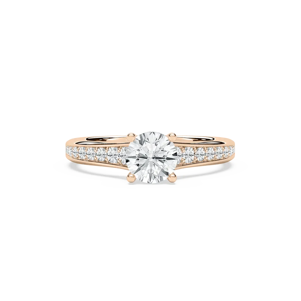 1 Carat Round Shaped Diamond Channel Set Engagement Ring
