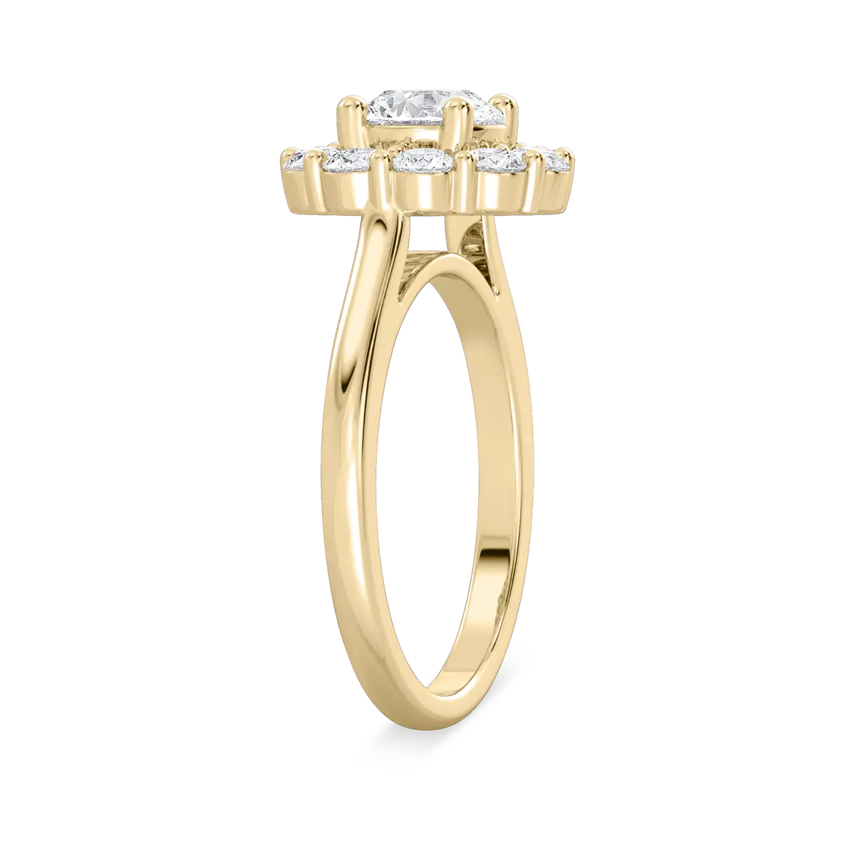 1 Carat Center Round Diamond Halo Engagement Ring