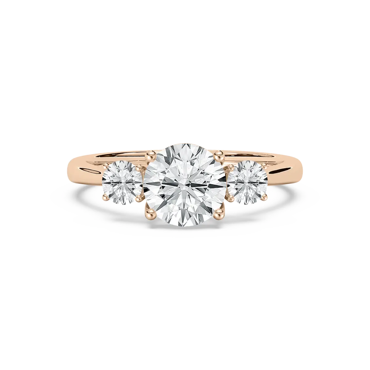 2 Carat Round Diamond Aveera Three Stone Ring