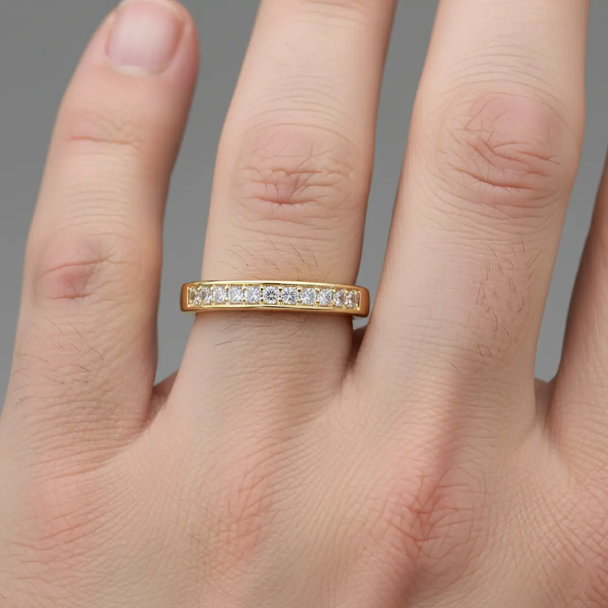 Channel Set Round Lab Grown Diamond Anniversary Ring