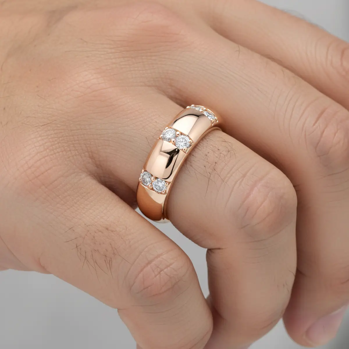 Round Shape Diamond Fancy Ring For Men