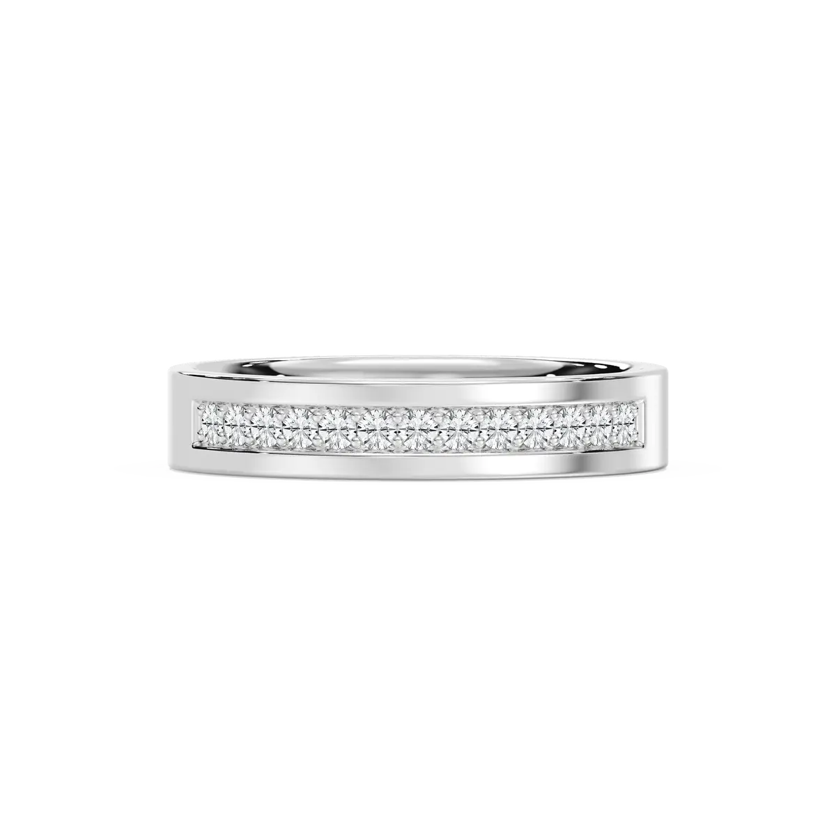 Ezra Round Lab Grown Diamond Flat Channel Wedding Band