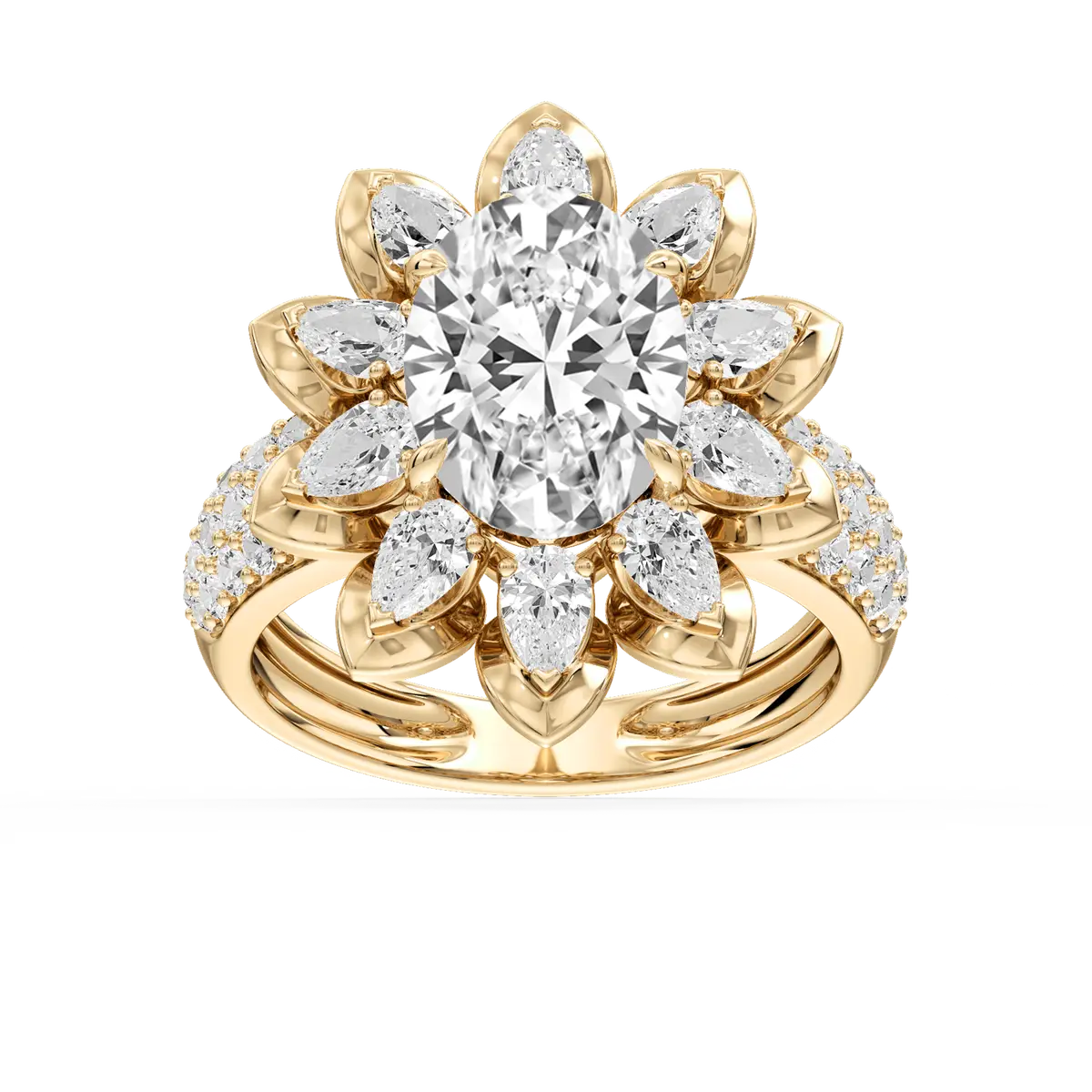 Multi Lab Grown Diamond Vintage Style Engagement Ring
