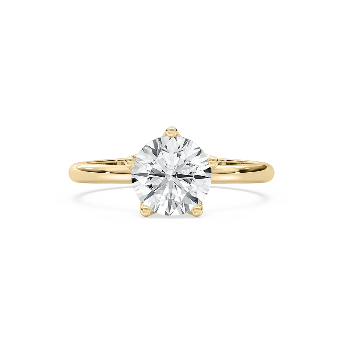 Round Shape Diamond Crown Set Solitaire Ring