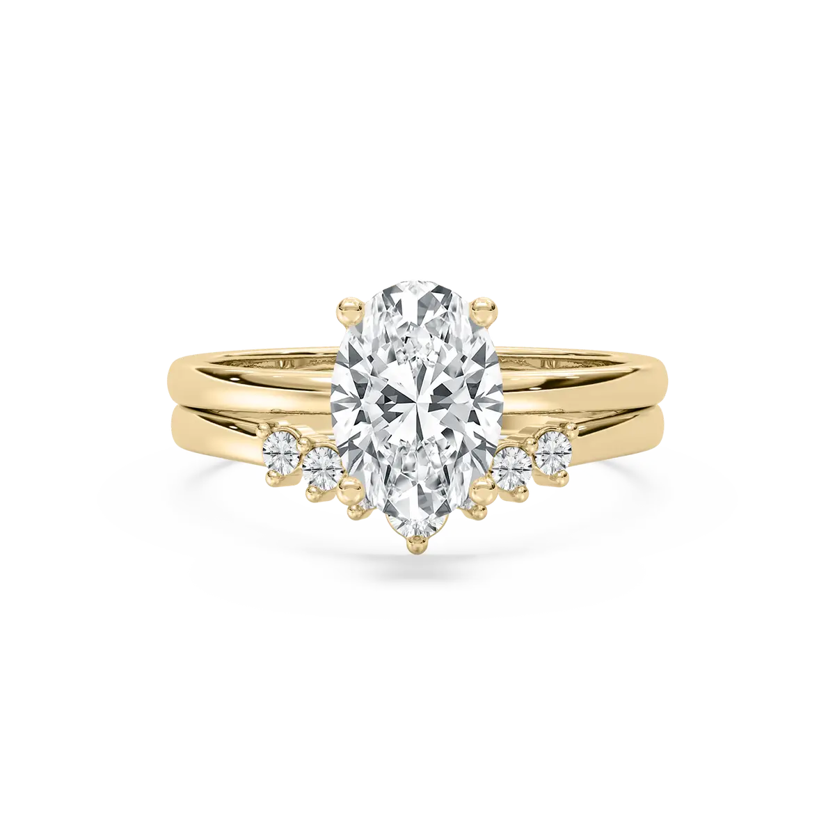 2 Carat Oval Diamond Graceful Horizon Bridal Ring