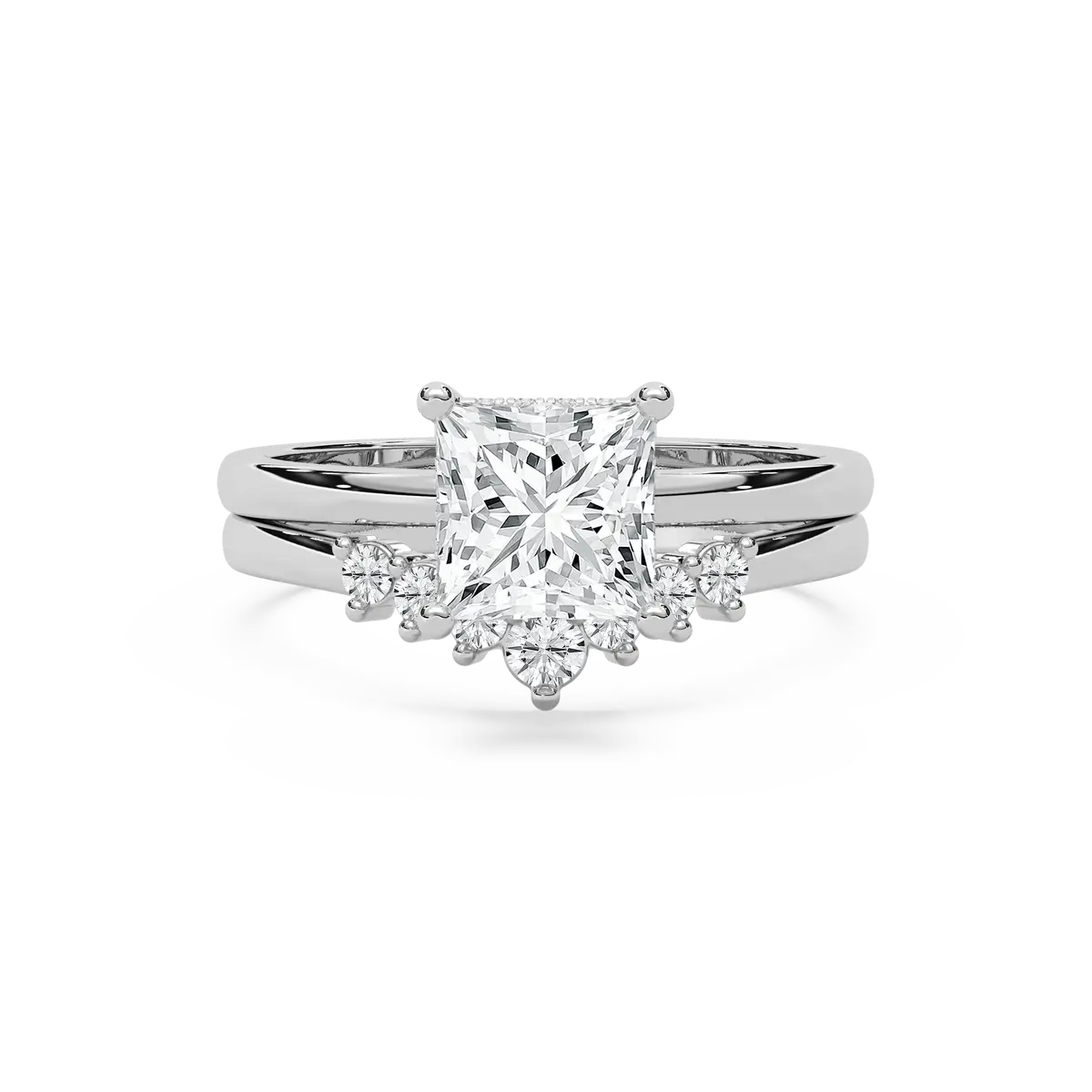 1 Carat Princess Diamond Elegant Whisper Bridal Ring
