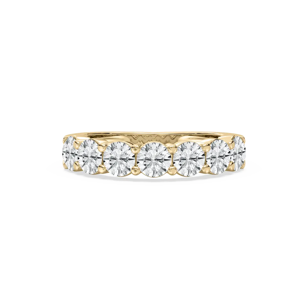 Lab Grown Diamond Round Shape Half Eternity Wedding Band