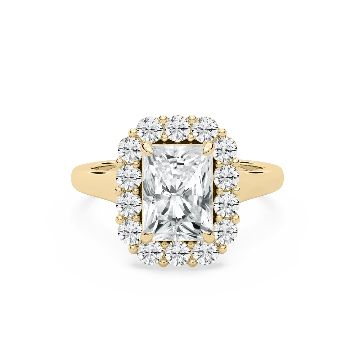 4 Carat Radiant Diamond Halo Ring