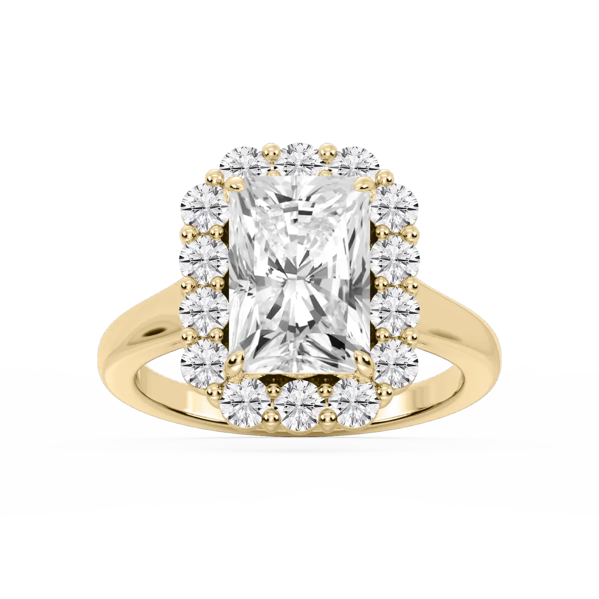 4 Carat Radiant Diamond Halo Ring