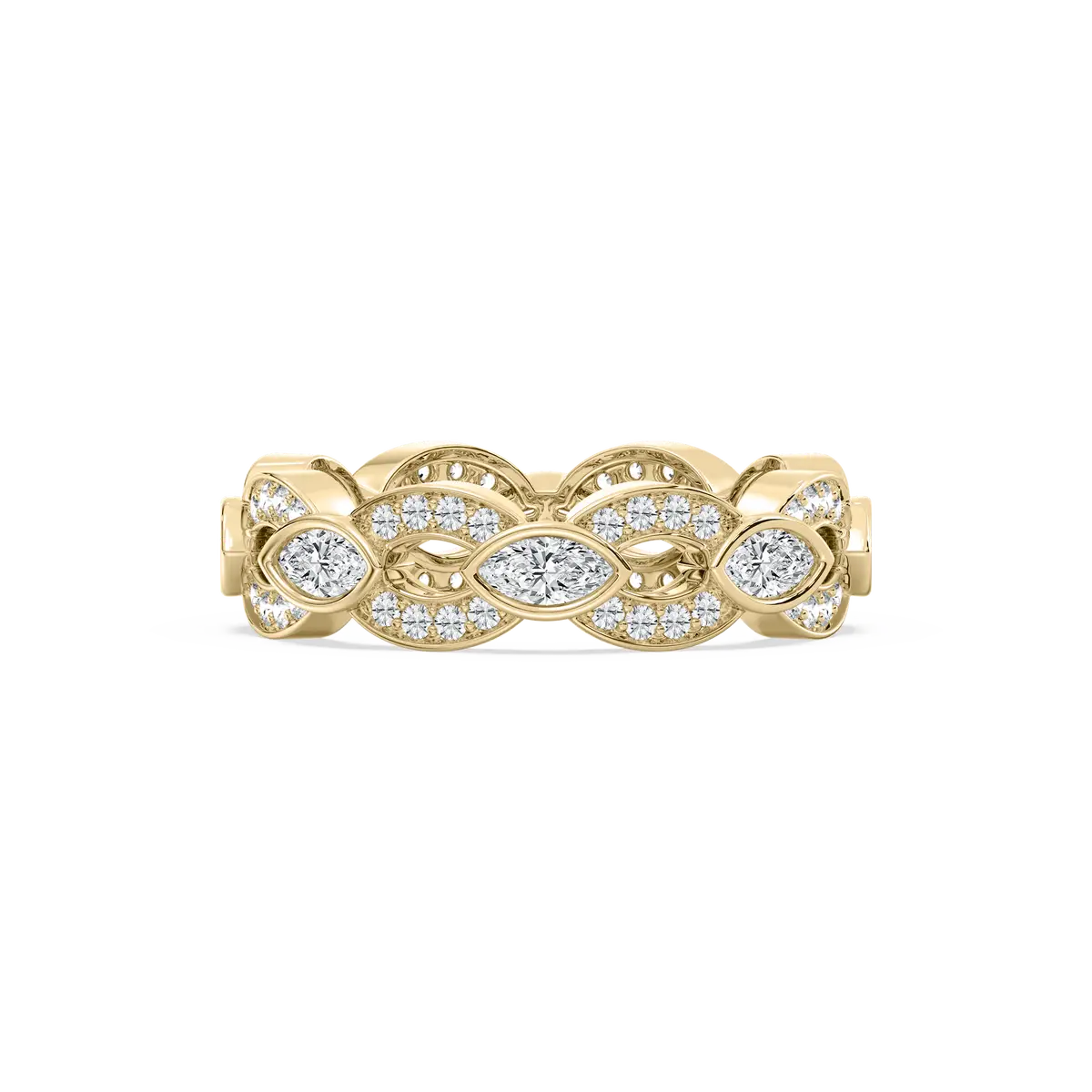 1.50 Carat Round And Marquise Diamond Fancy Eternity Band