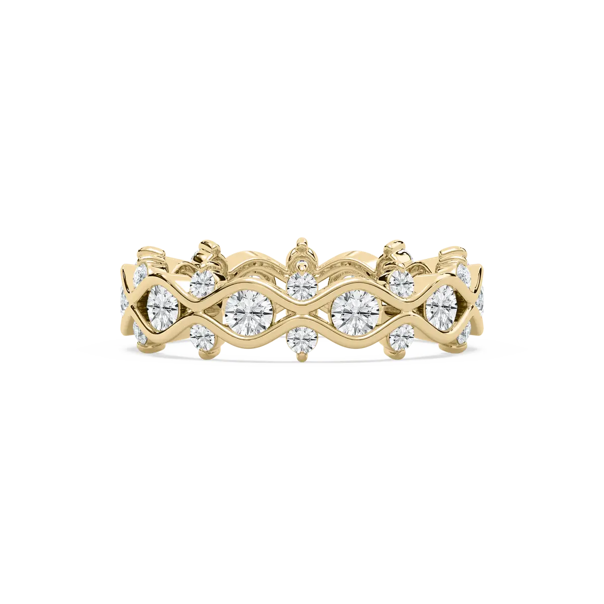 1.50 Carat Round Shape Diamond Zig Zag Eternity Band