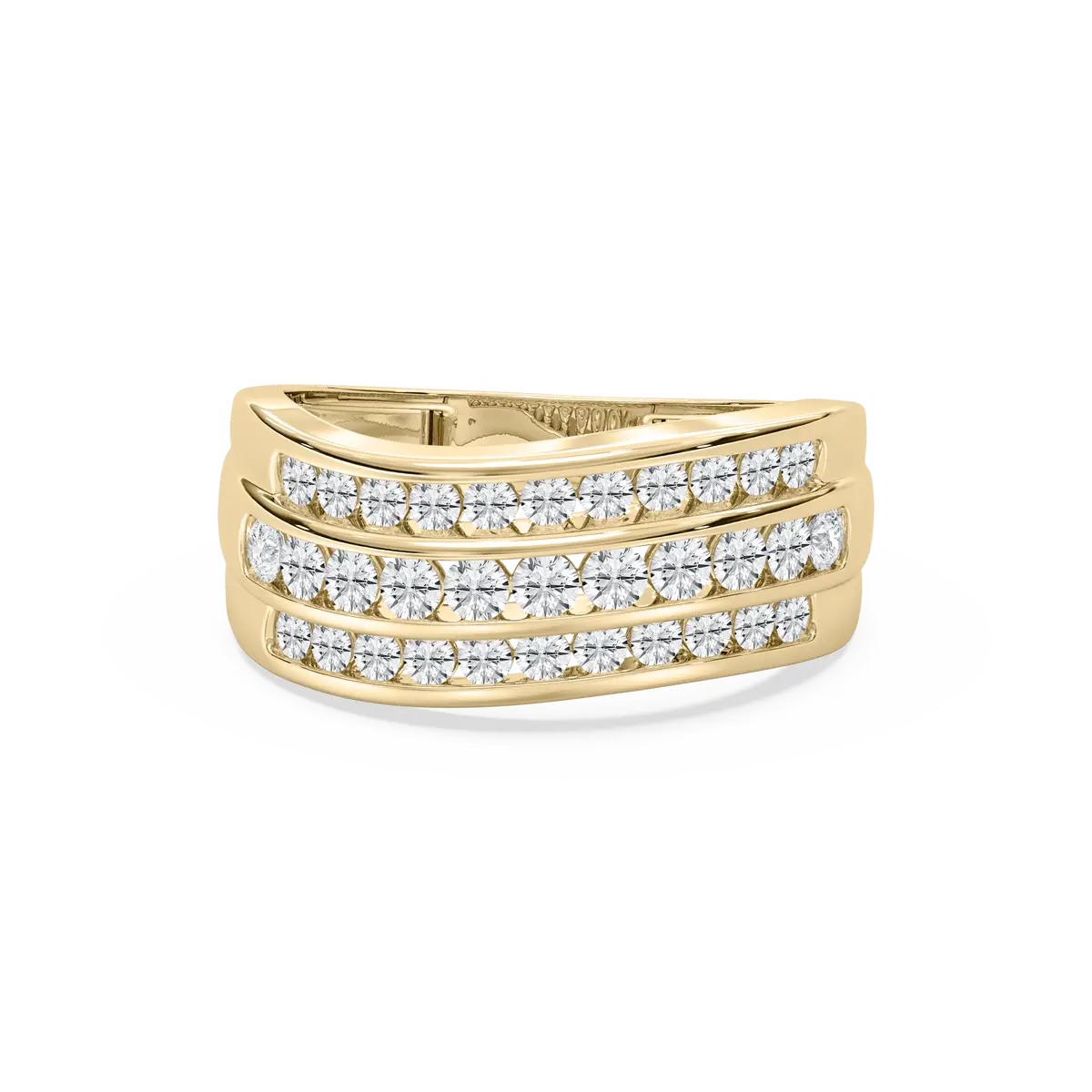 Round  Diamond Disy Pave Eternity Band
