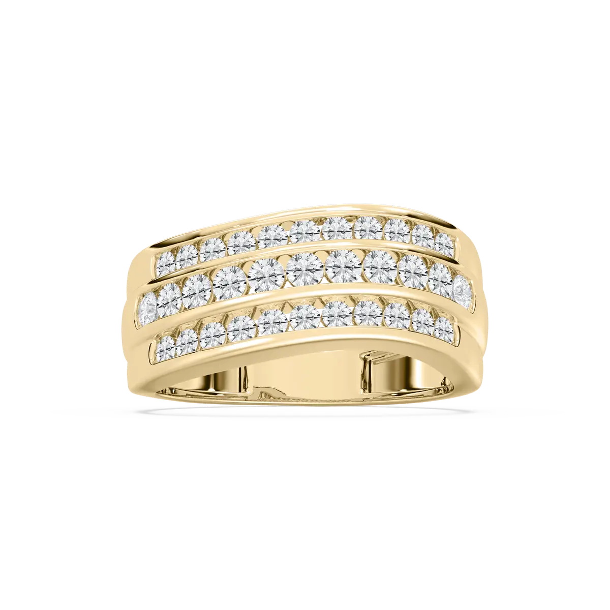 Round  Diamond Disy Pave Eternity Band