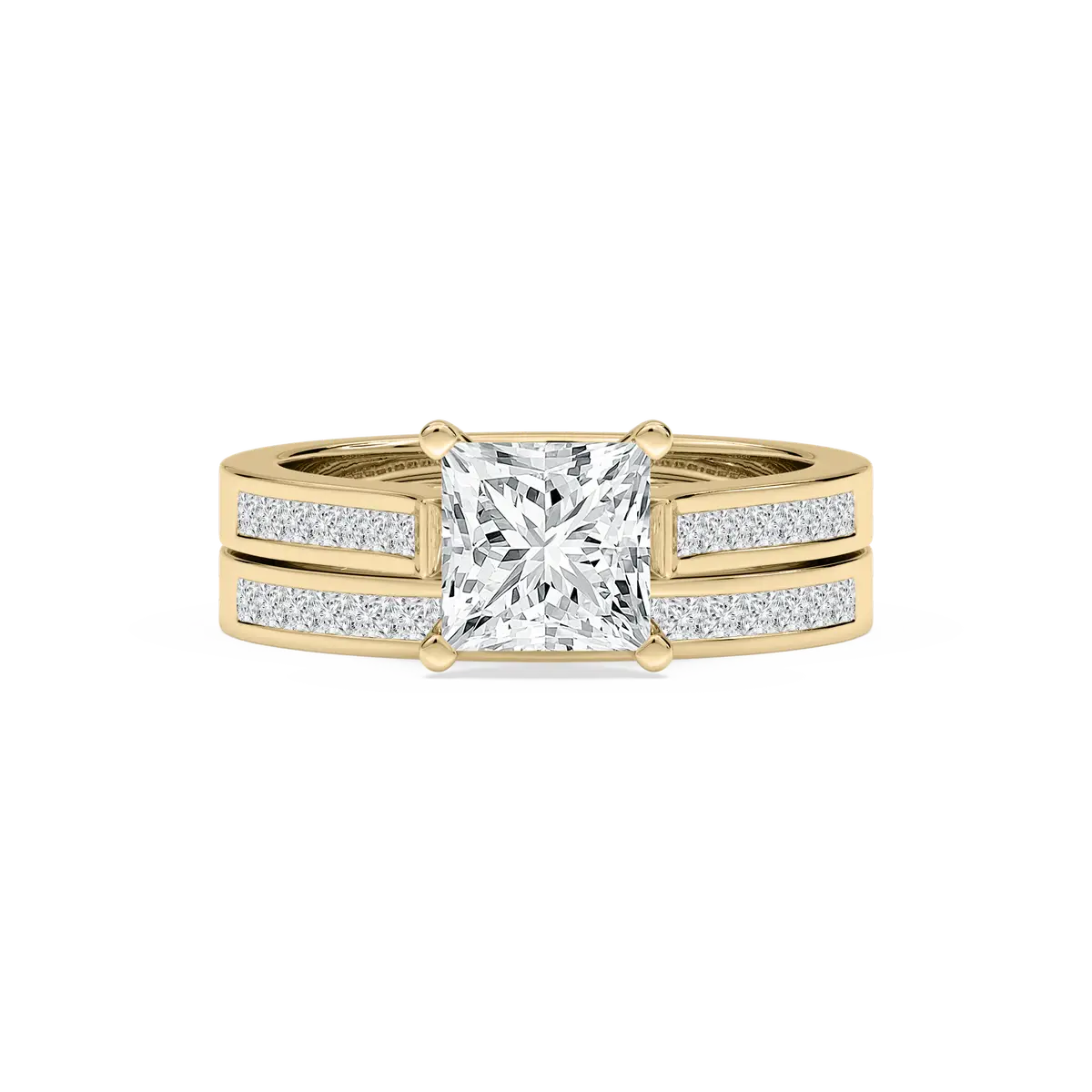 1 Carat Princess Lab Grown Diamond Bridal Set Ring