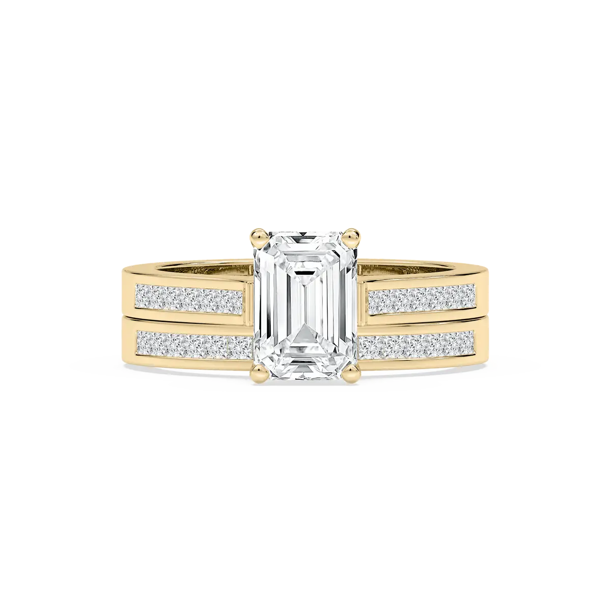 Emerald Shape Lab grown Diamond Bridal Engagement Ring