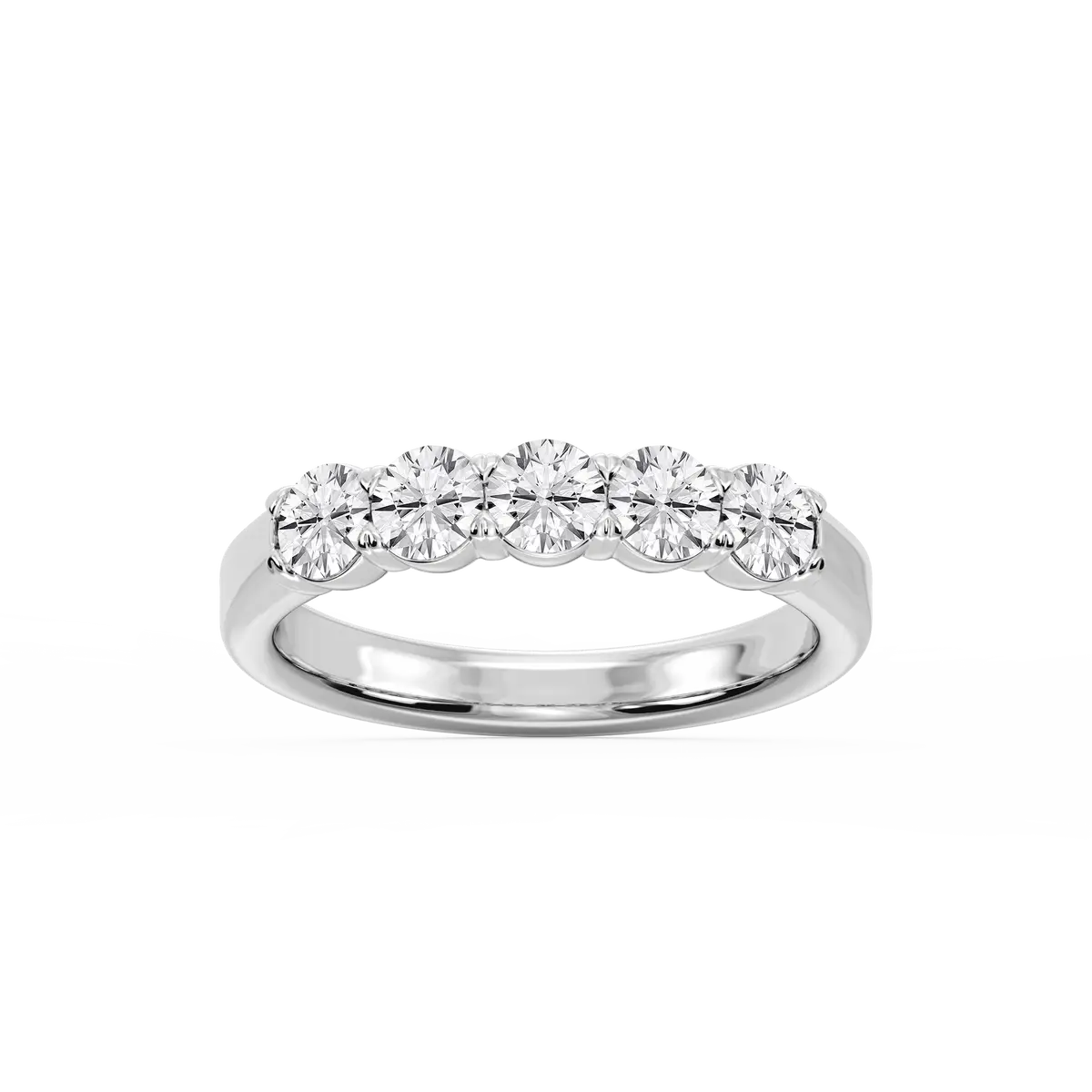 1 Carat Classic Round Diamond Five Stone Band 