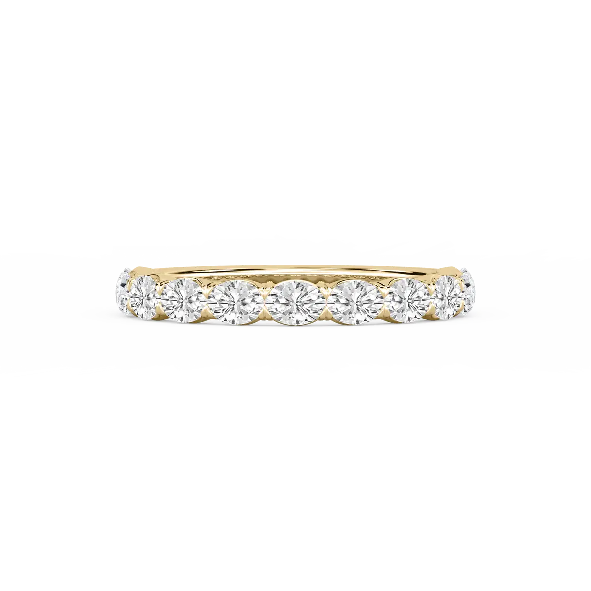 1 Carat Oval Shape Lab Grown Diamond Half Eternity Band