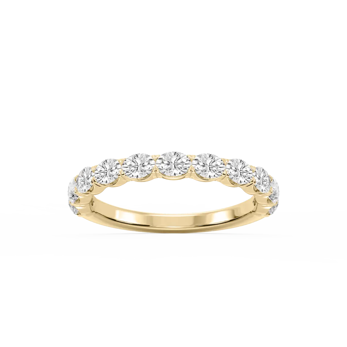 1 Carat Oval Shape Lab Grown Diamond Half Eternity Band