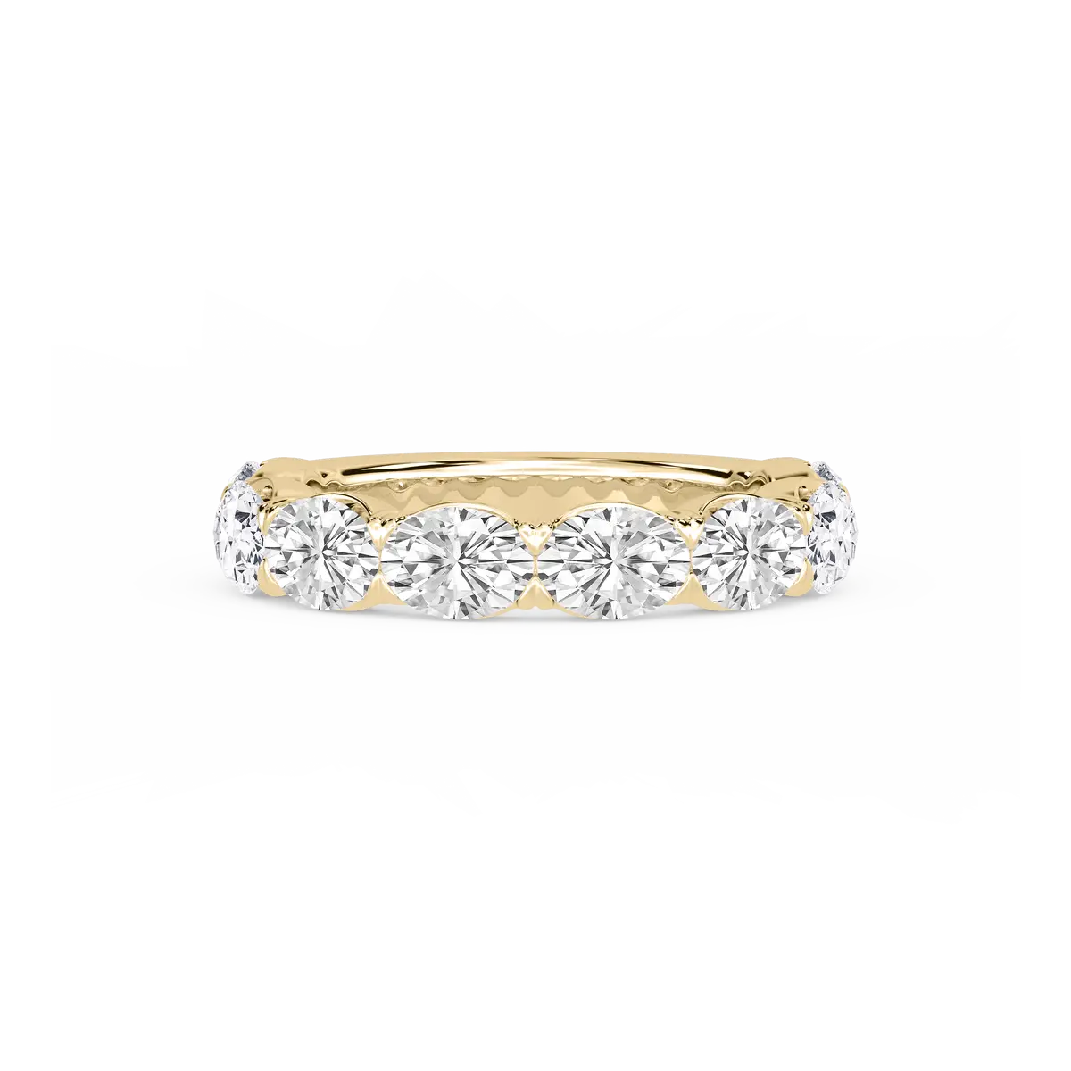 3 Carat Oval Shape Diamond V Prong Anniversary Band