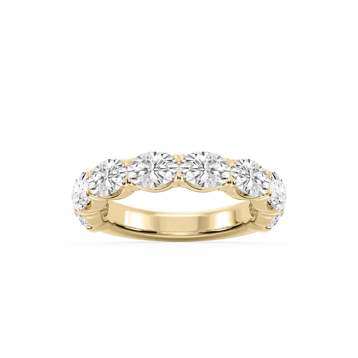 3 Carat Oval Shape Diamond V Prong Anniversary Band