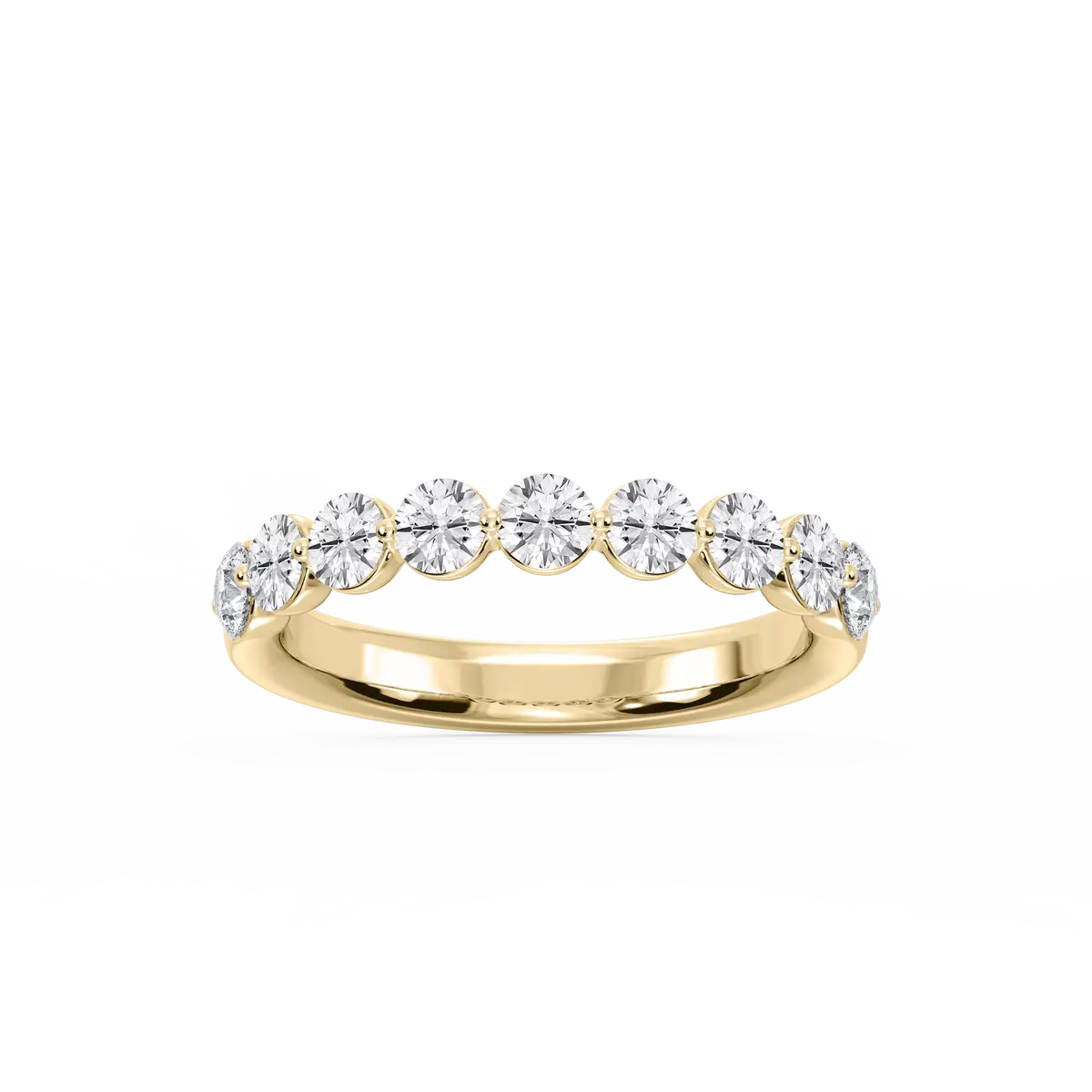 1 Carat Round Shape Lab Grown Diamond Half Eternity Band
