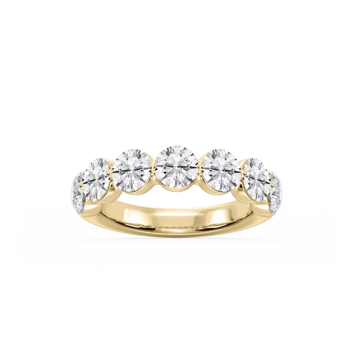 3 Carat Round Shape Diamond Half Eternity Wedding Band