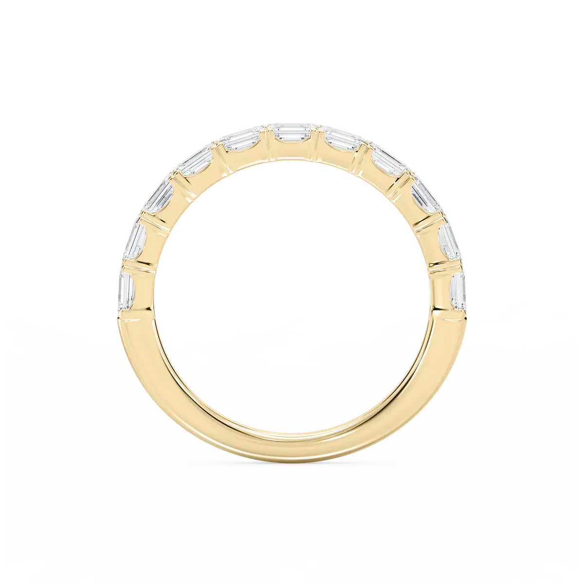 1 Carat Emerald Shape Lab Grown Diamond Anniversary Band