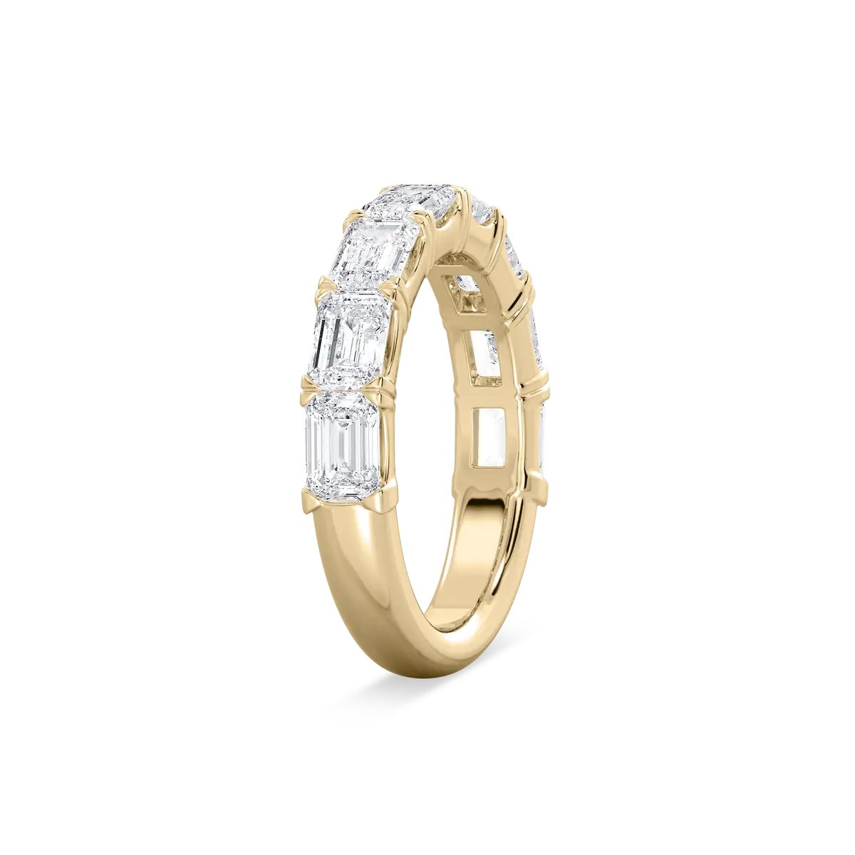 3 Carat Emerald Shape Lab Grown Diamond Anniversary Band