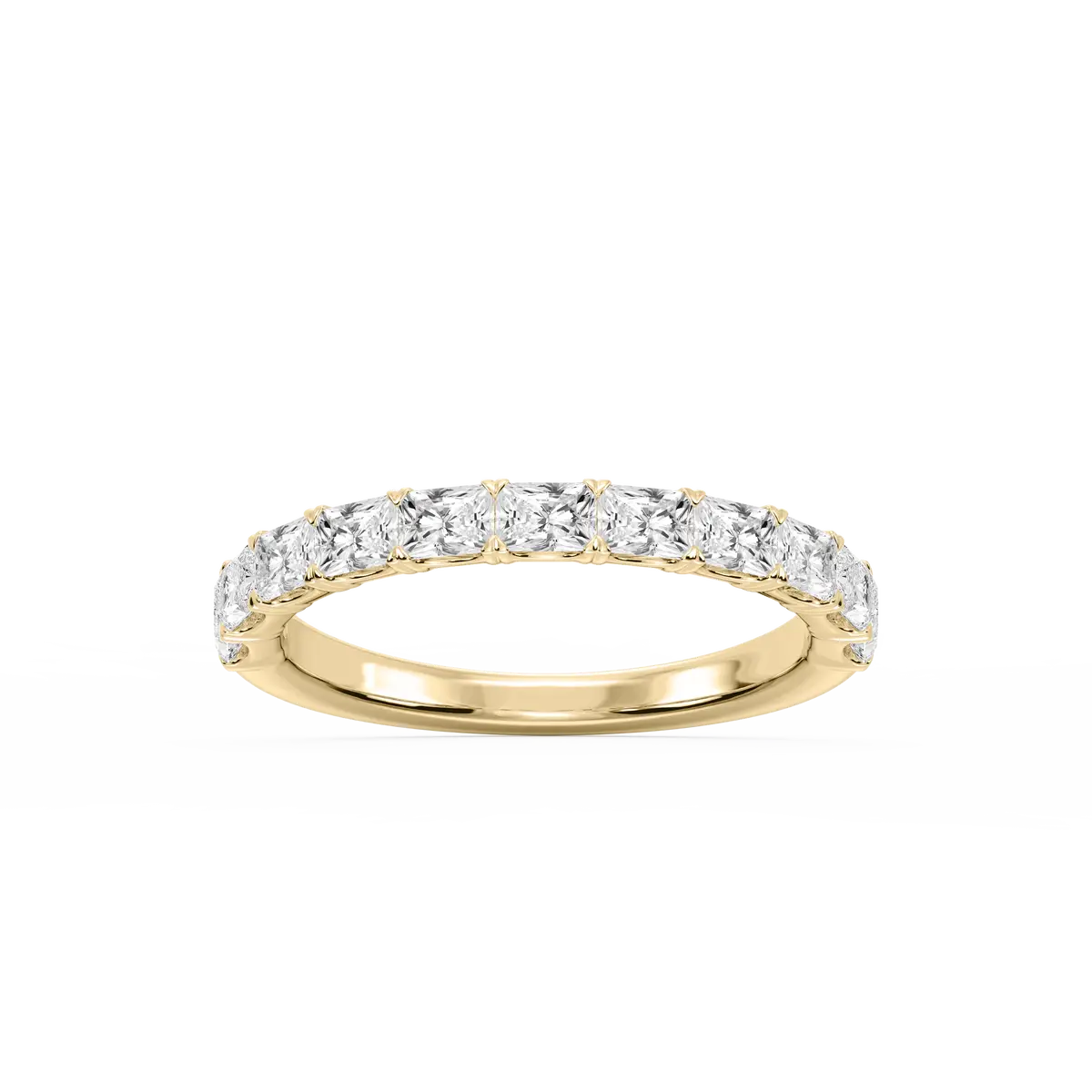 1 Carat Radiant Shape Diamond Half Eternity Anniversary Band