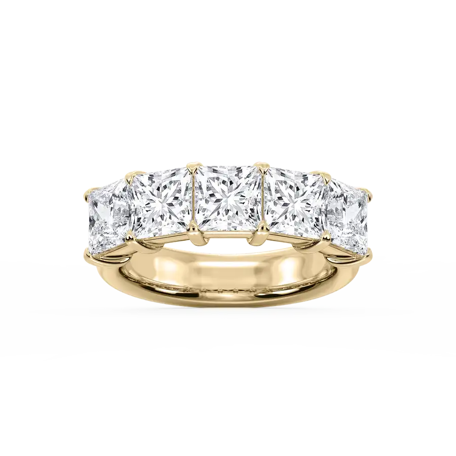 5 Carat Princess Lab Grown Diamond Five Stone Ring